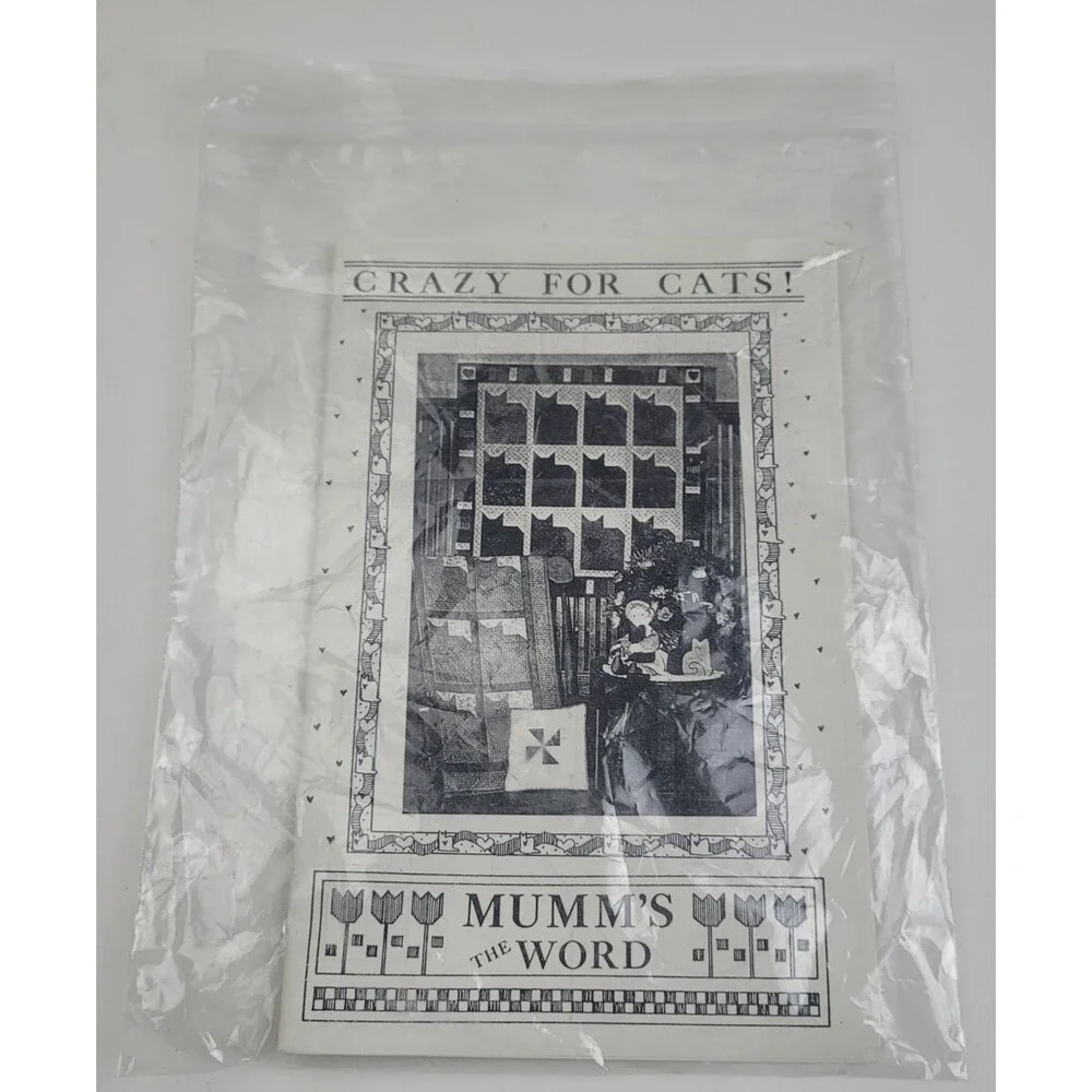Crazy for Cats Quilt sewing pattern design Mumms the Word wall hanging 1987